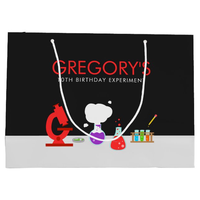 Kids Science Lab Party Large Gift Bag (Back)