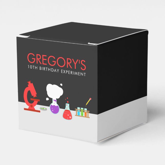 Kids Science Party Favor Boxes (Front Side)
