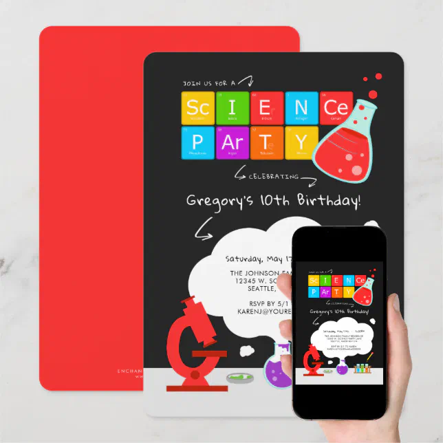 Kids Science Party Invitation | Zazzle