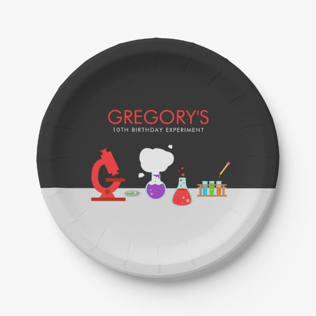 Kids Science Party Paper Plates (Front)