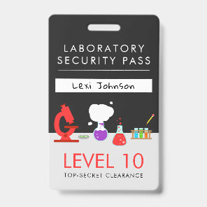 Kids Science Party Security Pass Badge