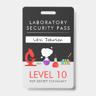 Kids Science Party Security Pass Badge