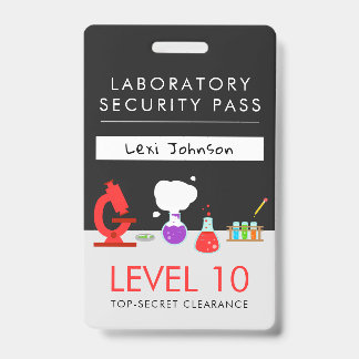 Kids Science Party Security Pass Badge