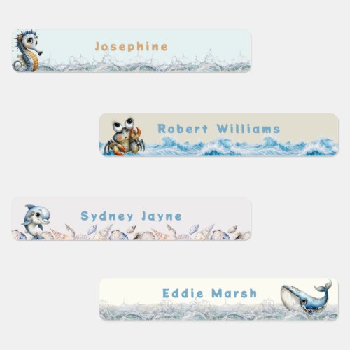 Kids Sea Life Custom Clothing Labels