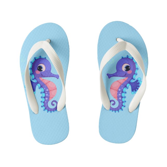 Kids Seahorse Flip Flops (Footbed)