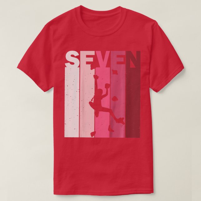 Kids Seven Birthday Indoor Wall Climbing Mountain  T-Shirt (Design Front)