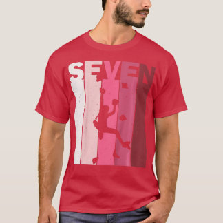 Kids Seven Birthday Indoor Wall Climbing Mountain T-Shirt