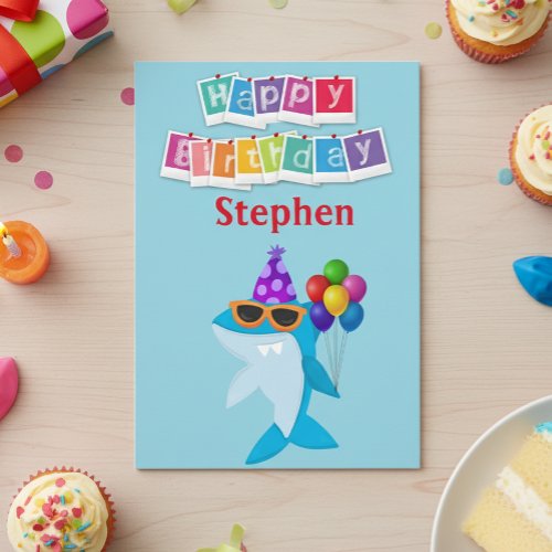 Kids Shark Personalized Custom Birthday