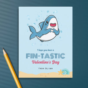 Kids Shark Valentine's Day card