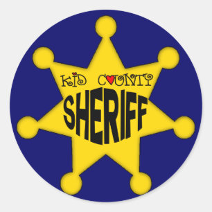 Kids Sheriff T Shirts and Kids Gifts Classic Round Sticker