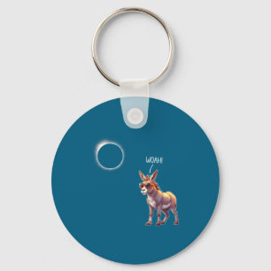Kids Shirt Donkey Solar Eclipse Farmer Dad Keychain