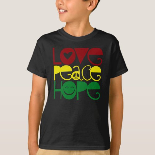 Kids Shirt Love Peace Hope T_Shirt