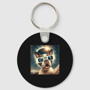Kids Shirt Selfie Boston Terrier Womens Mens Keychain