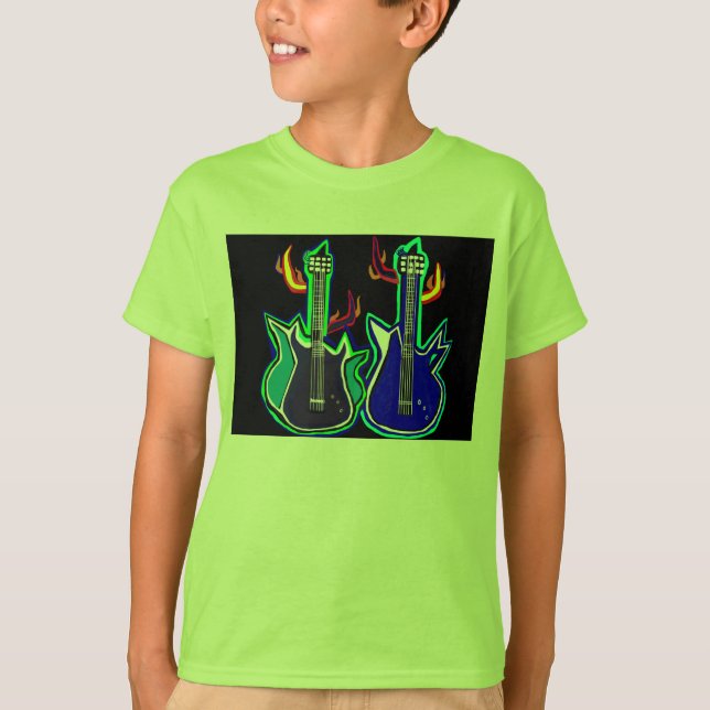 kids shirt with hand drawn guitars (Front)