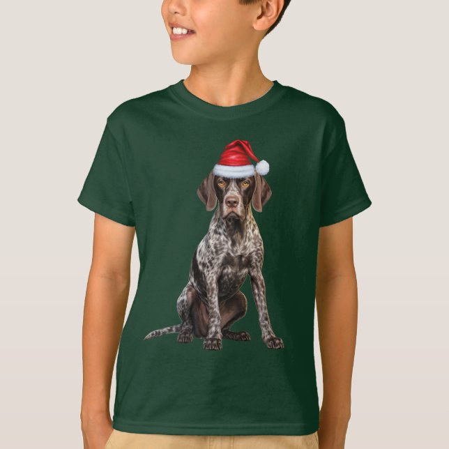Kids Shorthair Pointer Dog Lover Funny Christmas T-Shirt (Front)