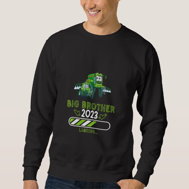 Kids Siblings Big Brother 2023 farm tractor 3 Sweatshirt (Front)