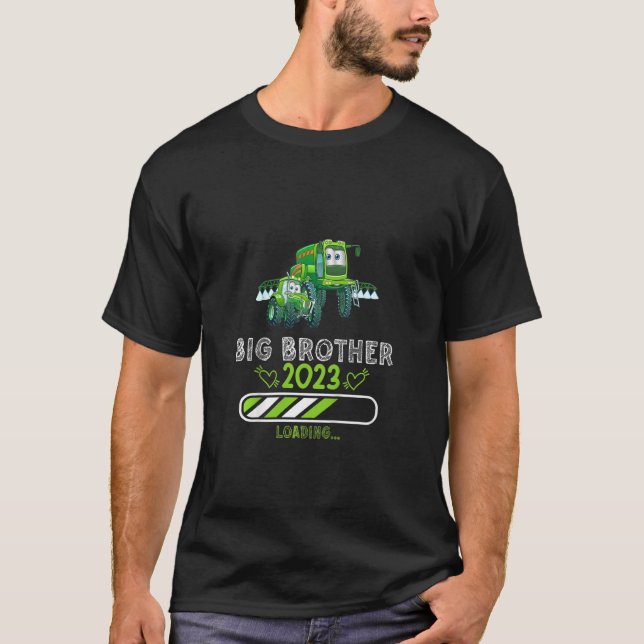 Kids Siblings Big Brother 2023 farm tractor T-Shirt (Front)