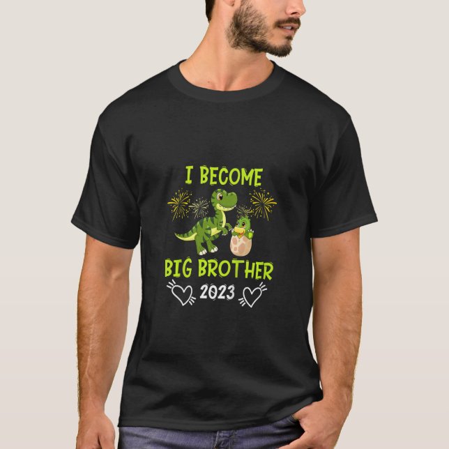 Kids Siblings Big Brother dino dinosaur 3 T-Shirt (Front)