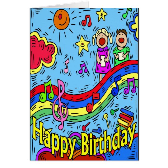 Kids Signing Happy Birthday Card