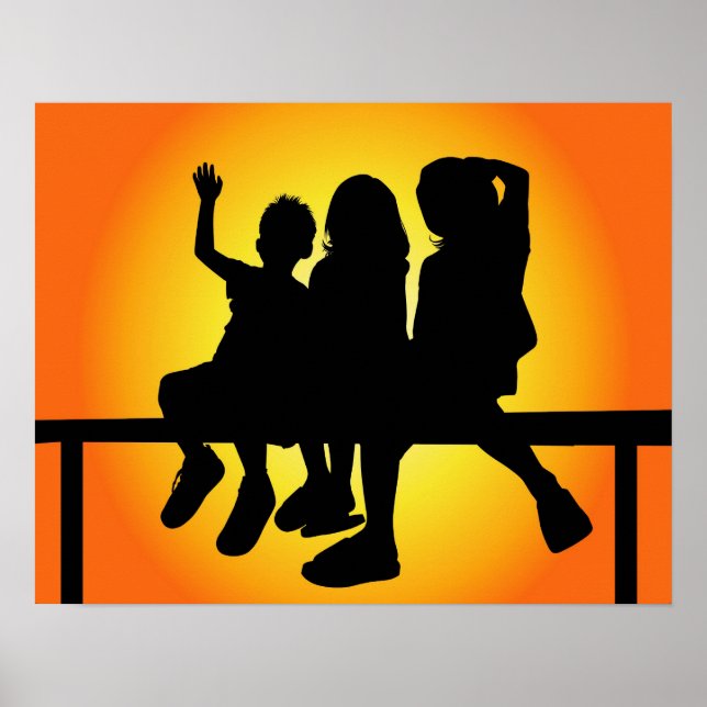 Kids Silhouette Poster (Front)