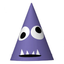 Kids Silly Monster Face Monsters Party Purple Cute Party Hat