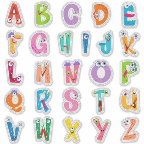 Kids Silly Monsters Alphabet Sticker