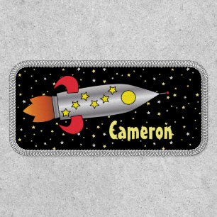 Kids Silver Space Rocket Patch