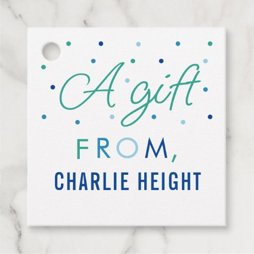 Kids Simple Blue and Green Personalized Gift Tags