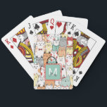 Kids Sister Birthday Cat Kitties Name Monogram Poker Cards<br><div class="desc">These delightful cards are perfect for cat lovers and anyone who enjoys a fun game night. With their charming watercolor design featuring playful cats, they add a touch of whimsy to any card game. Whether you're playing poker, solitaire, or a round of Go Fish, these cards are sure to bring...</div>