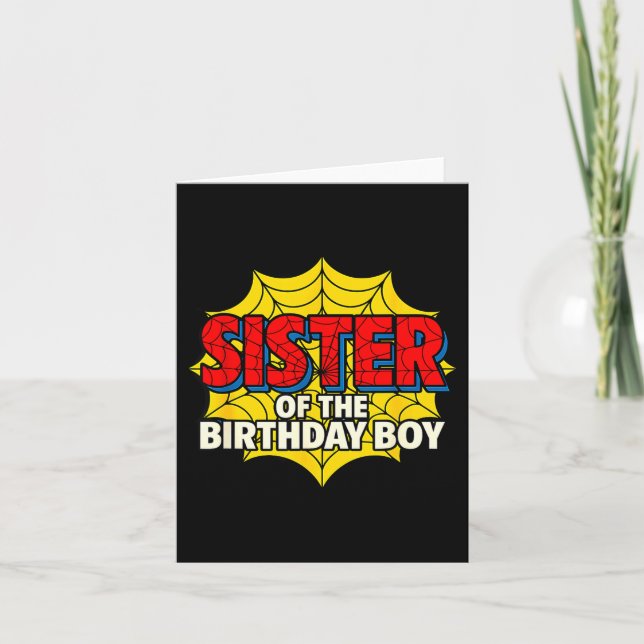 Kids Sister Of The Birthday Boy Sder Theme Party M Card (Front)