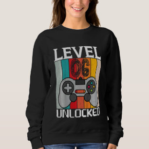 Kids Six Year Old Birthday Boy Kids Video Gamer 6t Sweatshirt