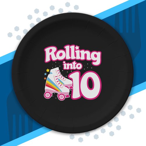 Kids Skate Party _ 10th Birthday _ Roller Skating Paper Plates