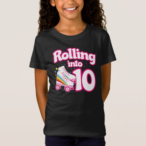 Kids Skate Party _ 10th Birthday _ Roller Skating T_Shirt