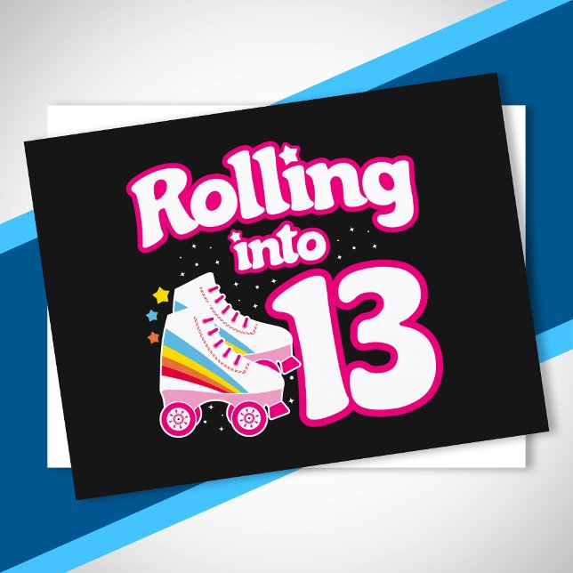 Kids Skate Party - 13th Birthday - Roller Skating Postcard (Creator Uploaded)