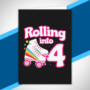 Kids Skate Party - 4th Birthday - Roller Skating Card