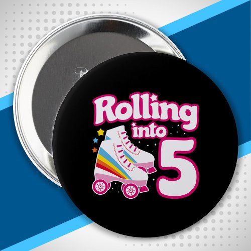 Kids Skate Party _ 5th Birthday _ Roller Skating Button