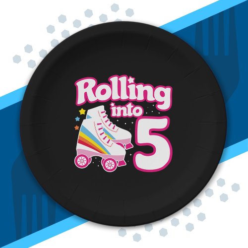 Kids Skate Party _ 5th Birthday _ Roller Skating Paper Plates