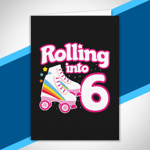 Kids Skate Party - 6th Birthday - Roller Skating Card