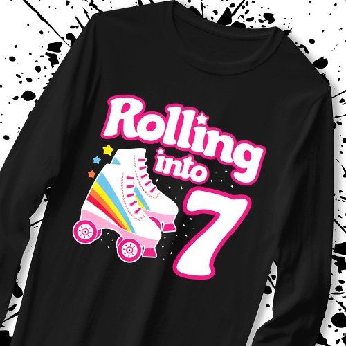 Kids Skate Party _ 7th Birthday _ Roller Skating T_Shirt