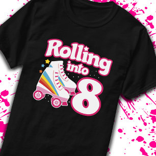 Kids Skate Party - 8th Birthday - Roller Skating T-Shirt