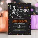 Kids Skeleton Halloween Birthday Invitation<br><div class="desc">Throw a Halloween bash your little monsters will never forget with this cute and modern skeleton invitation! With playful bones, fun colors, and just the right mix of scary and silly, it’s designed to get kids excited. Whether you're planning a children's trick-or-treat party, a haunted house hangout, or a costume-filled...</div>