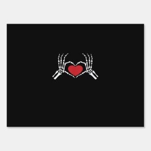 Kids Skeleton Hand Heart Valentines Day Cool Class Sign