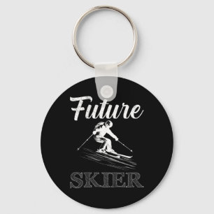 Kids Skiing Future Skier Funny Skier Soon To Be Bo Keychain
