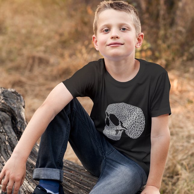 Kids Skull T Shirt - Intricate Abstract Red Skull (Creator Uploaded)