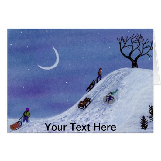 Kids Sledding Cards (Front Horizontal)