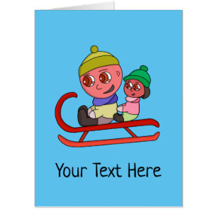Kids Sleigh Christmas Holiday Card