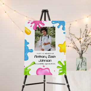 Kids Slime Funeral Children Custom Memorial Poster