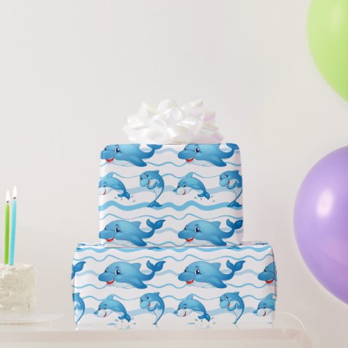 Kids Smiling Whales Wrapping Paper