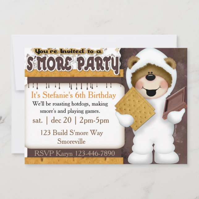 Kids S'more Party Invitation (Front)