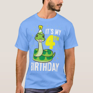 Kids Snakes Its My 4th Birthday 4 Year Old Birthda T-Shirt